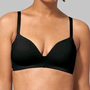 Tommy John Women's Comfort Smoothing Lightly Lined Wireless Bra Black Size 38D